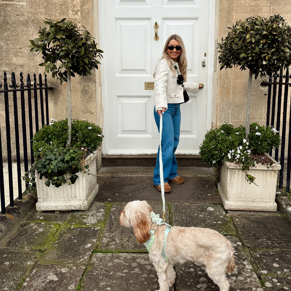Laisse en tweed texturé Matcha