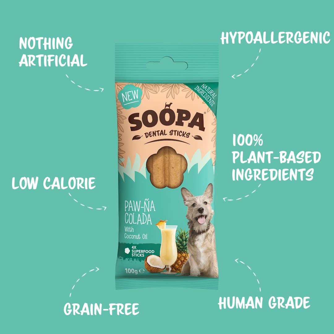 Bâtonnets Dentaires pour Chiens Saveur Coco et Ananas
