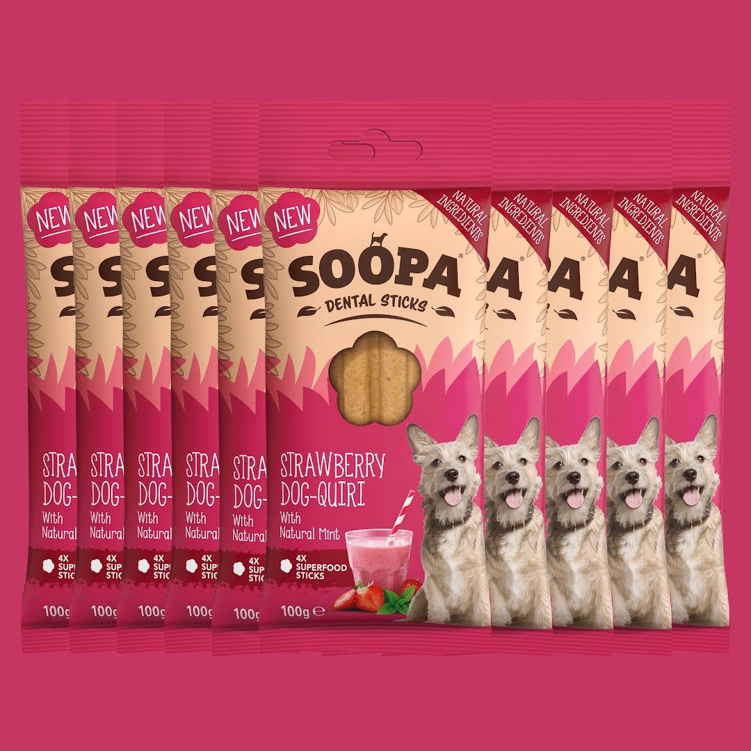 Bâtonnets Dentaires pour Chiens Saveur Fraise et menthe