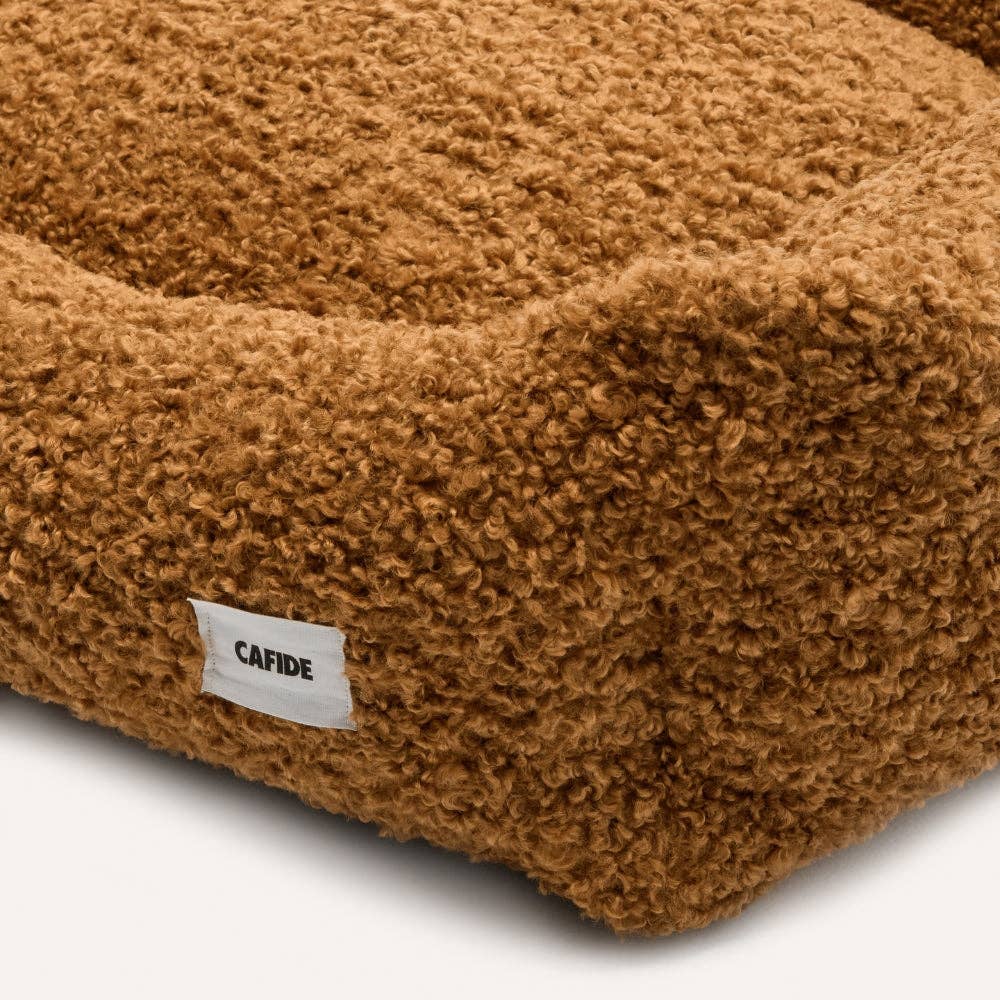 Lit pour chien en bouclette moutarde, Snozy