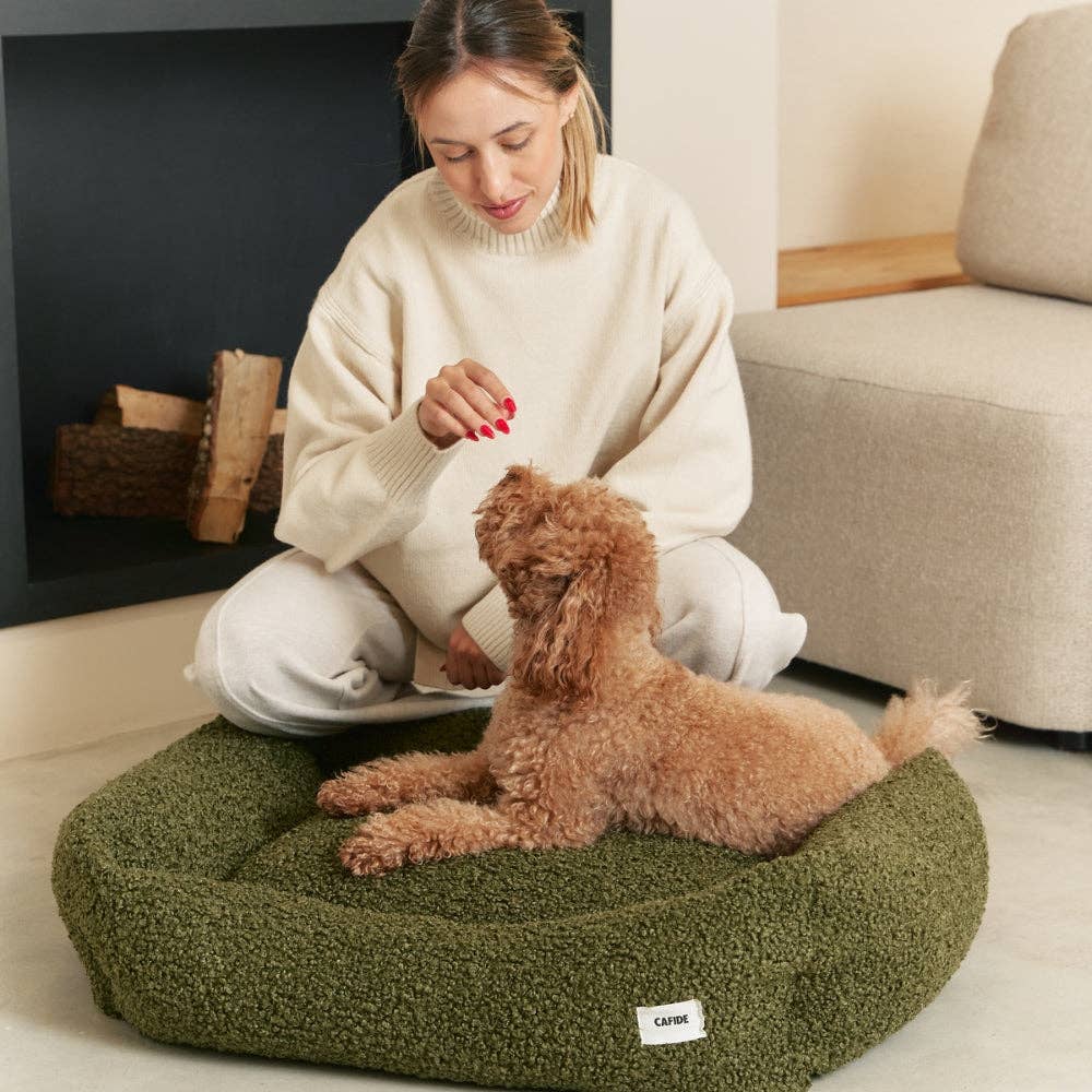 Lit pour chien en bouclette vert, Snozy