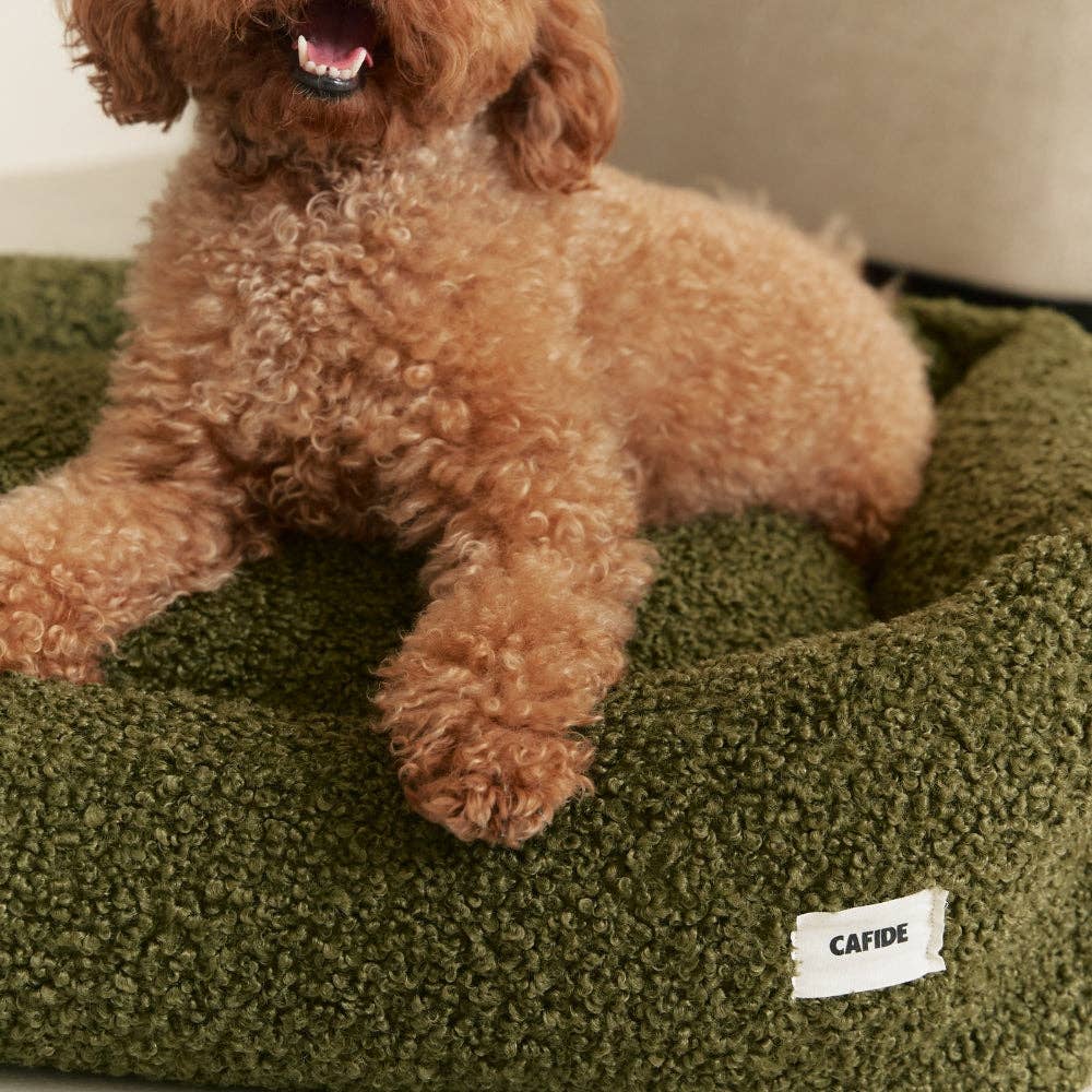 Lit pour chien en bouclette vert, Snozy