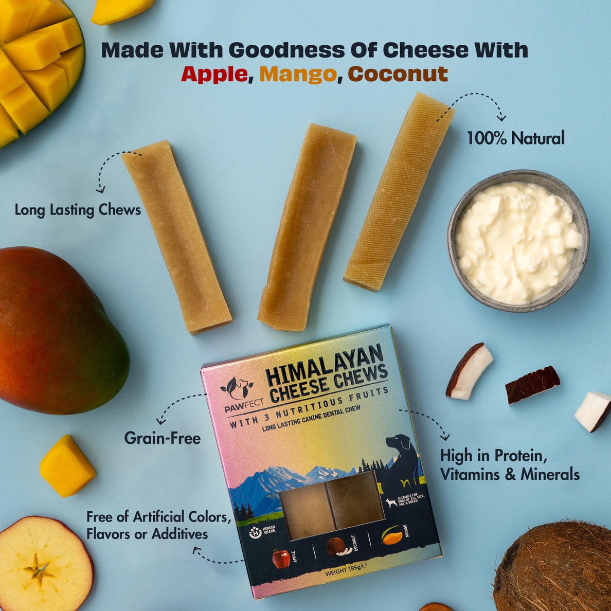 Fromage de Yak - Mangue, noix de coco et pomme