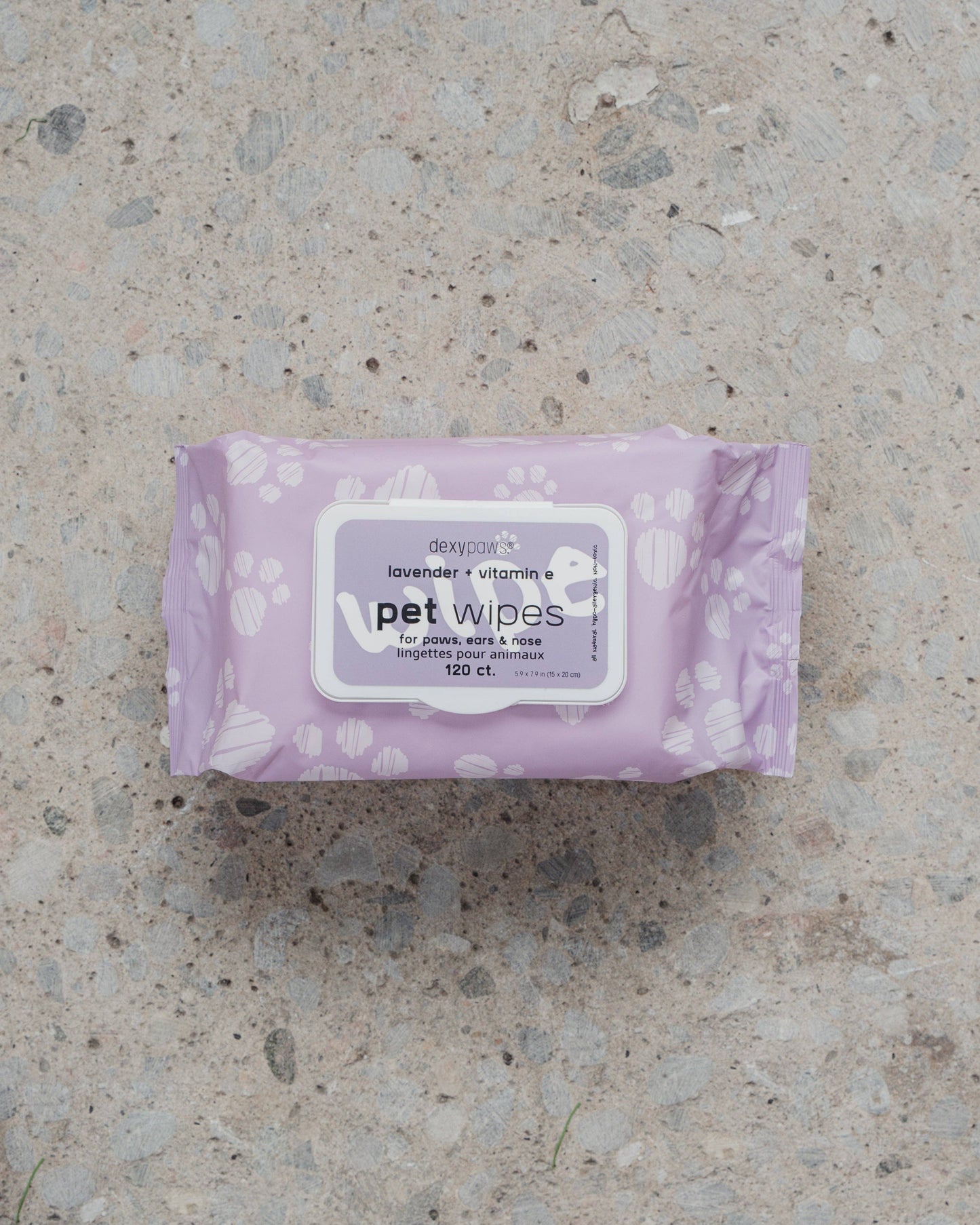 Lingettes Nettoyantes pour Animaux dans un Sac Refermable - Lavande & Vitamine E