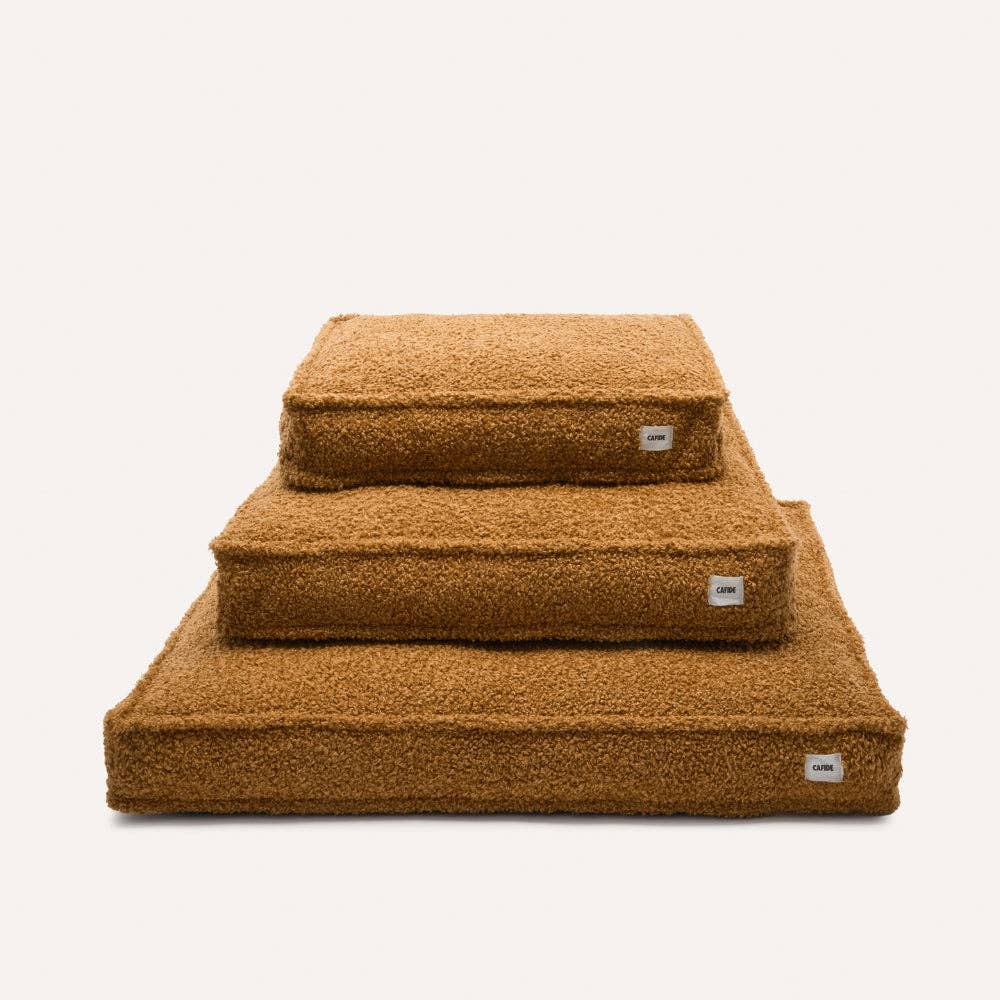 Lit pour chien en effet bouclette moutarde, Cuadra